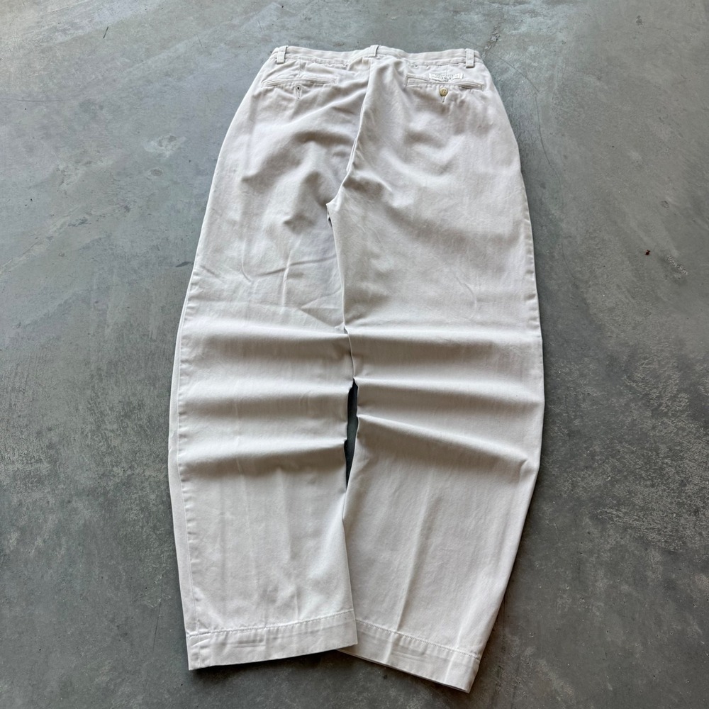 Polo Ralph Lauren Andrew Pant Mens 30x30 Khaki Pleated Chino Cotton Trousers Tan
